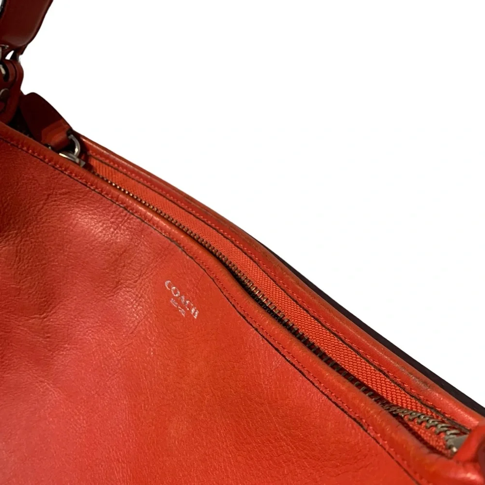 Coach Legacy Leather Hobo Shoulder Bag Burnt Red Adjustable Strap Purse